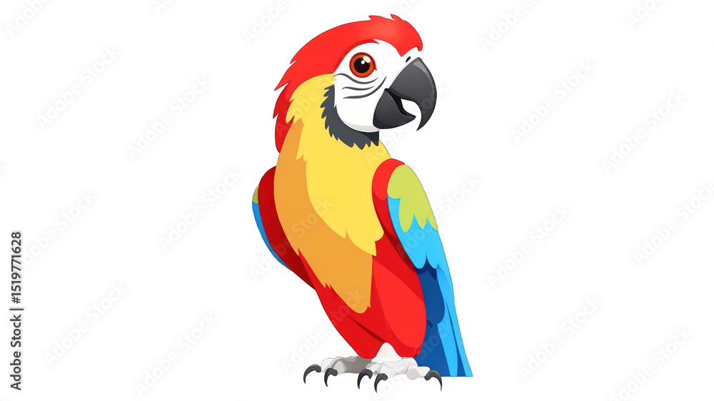 Fototapeta premium Colorful parrot illustration against a black background.