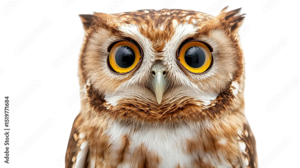 Naklejka premium Majestic owl encounter wildlife sanctuary animal portrait natural habitat close-up unique features