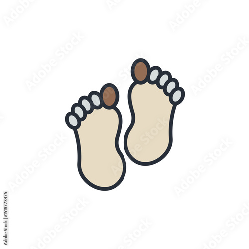 feet icons isolated on White Background. Flat style design
