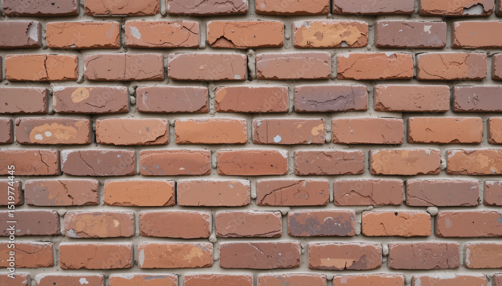 Obraz premium Textured brick surface in classic layout showing signs of age and wear