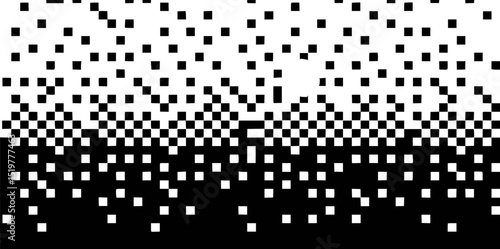 Abstract black and white pixel gradient background