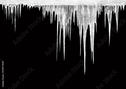 Icicles on a black background