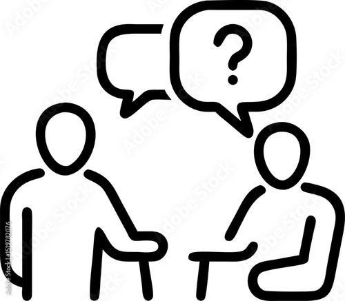 counselling vector outline icon on white or transparent background	