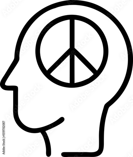 peace of mind vector outline icon on white or transparent background	
