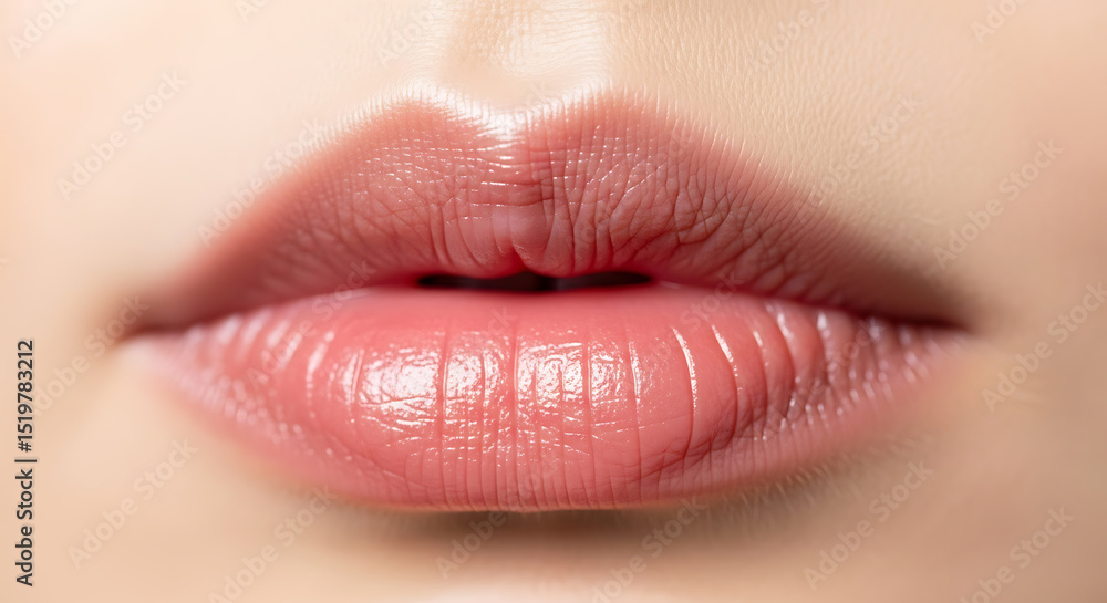 Fototapeta premium Close-Up of Natural, Healthy Lips
