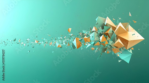 Abstract Geometric Explosion Design Teal Background