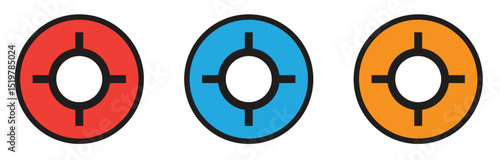 set of target vector icons on white background