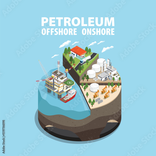 Integrated Energy: Offshore Operations and Refining Systems in Isometric graphic