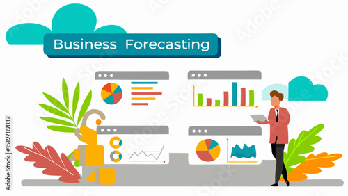 Data Driven insights An executive forecasts success using analytical charts in a modern business strategy