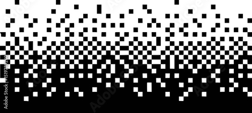 Abstract pixelated transition from white to black