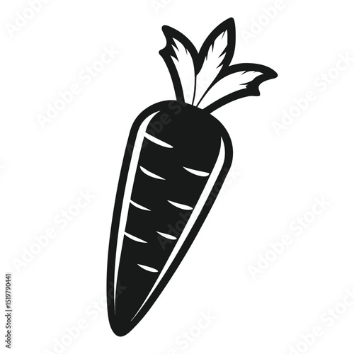 Single carrot vegetable icon silhouette isolated on white background