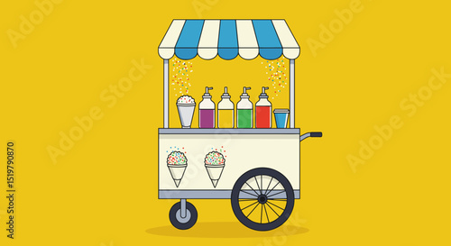 Shave ice stand, food cart, sweet treat