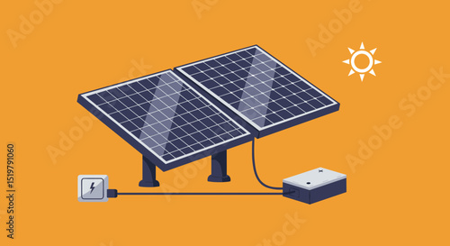 Solar panels power renewable energy system source