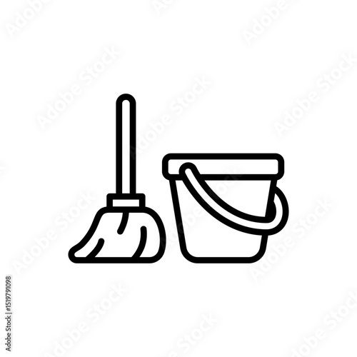 Vector illustration of an Mop Tool icon on a white background