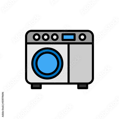Vector illustration of an Washing Machine icon on a white background