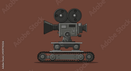Vintage movie camera film production equipment