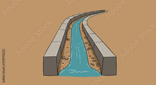 Water canal river pathway flowing direction