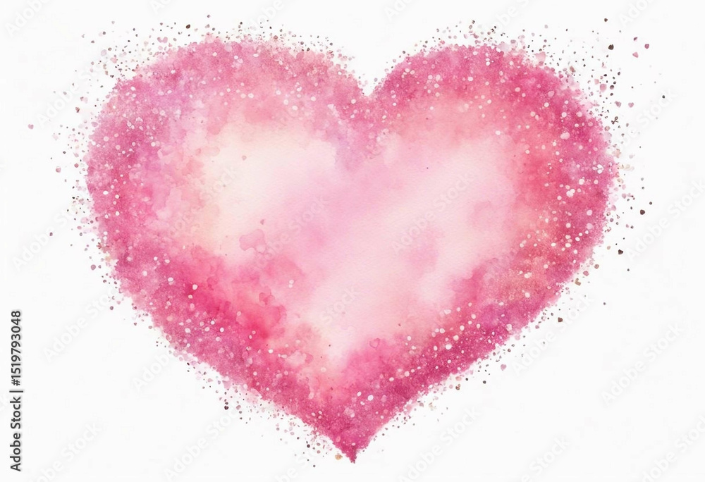 Pink Watercolor Heart Romantic Love, Valentine's Day, Passion, Affection, Abstract Art Pink Watercolor Heart Romantic Love, Valentine's Day, Passion, Affection, Abstract Art