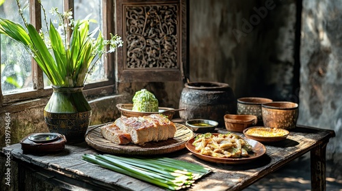 Wallpaper Mural Rustic feast in antique home Torontodigital.ca