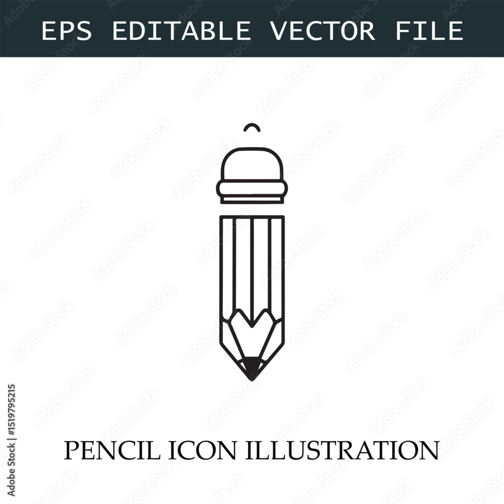 Pencil Icon Black and White Vector Design Image Illustration
Pencil Icon Black and White Vector Design Image Illustration