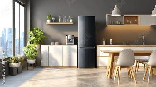 Modern western style kitchen restaurant refrigerator interior space
