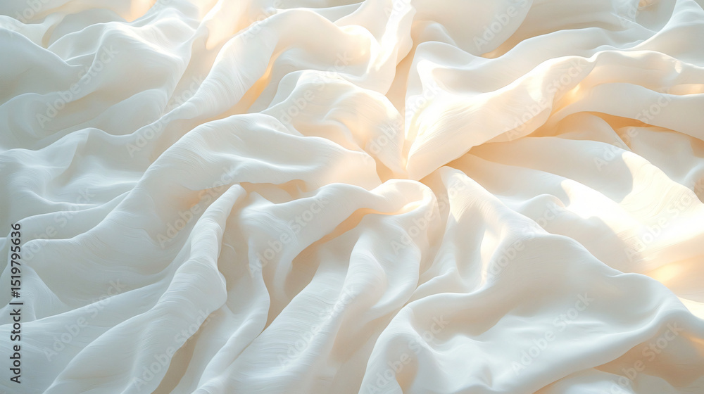 Obraz premium Soft White Fabric Draped Gently with Subtle Light Texture