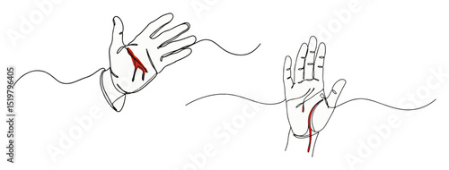 christ hands with stigmata minimalist line art