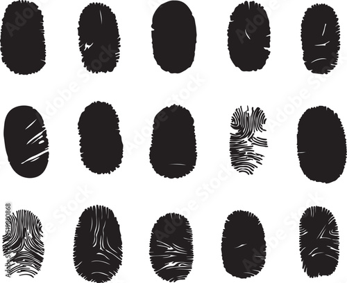 Fingerprint Identification: Collection of Black and White Fingerprint Patterns for Forensic Science, Crime Scene Investigation, and Security Analysis