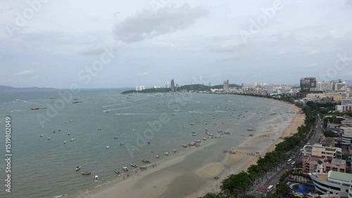 Wallpaper Mural Aerial View of Coastal Cityscape on an Overcast Day Torontodigital.ca