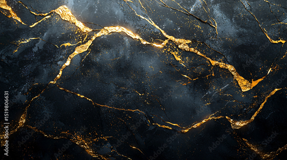 Fototapeta premium Elegant Black and Gold Marble Texture for Background Design Use