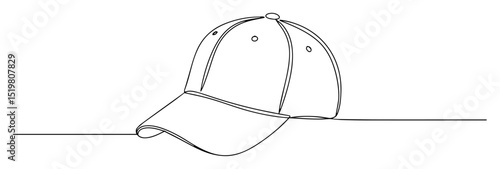baseball cap monoline icon headwear
