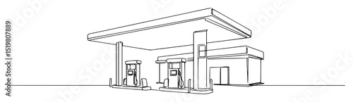 gas station monoline icon fuel service