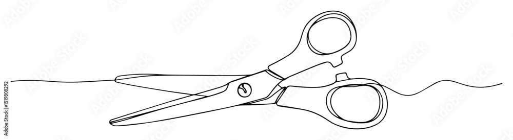 Obraz premium scissors monoline icon cutting tool