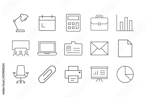 Office Icons Line Art Set