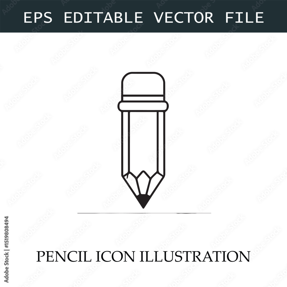 Pencil Icon Black and White Vector Design Image Illustration
Pencil Icon Black and White Vector Design Image Illustration