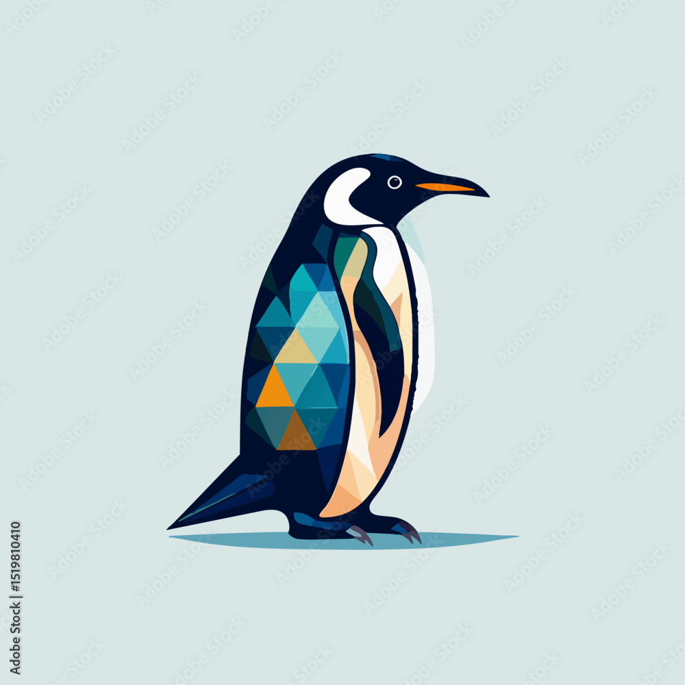 Obraz premium penguins; illustration, company logo; mosaic
