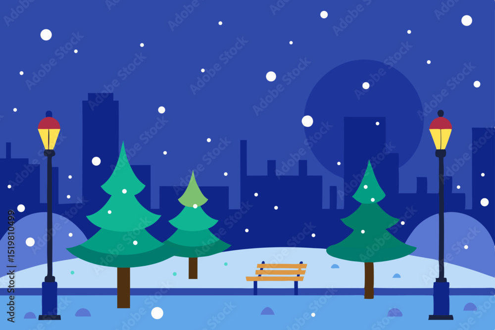 Fototapeta premium winter landscape with christmas tree