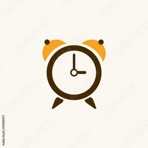 simple company logo illustration; alarm clock