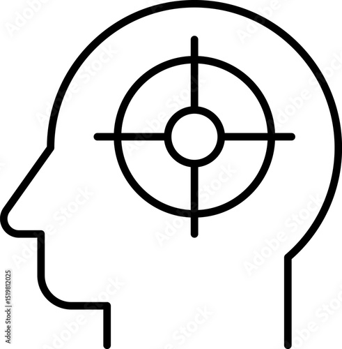 Focus, concentration icons collection. Goal, Target outline Linear icon set. Vector illustration