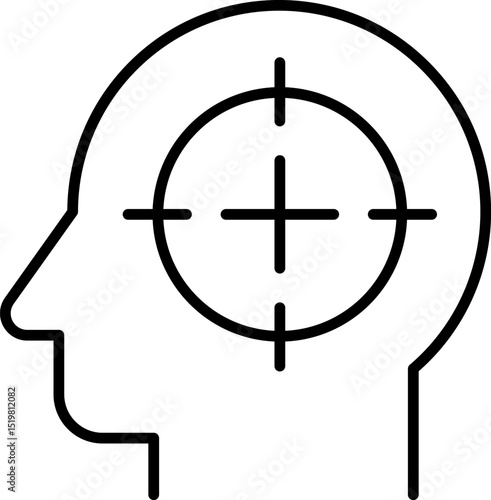 Focus, concentration icons collection. Goal, Target outline Linear icon set. Vector illustration