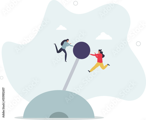 Paradigm shift technology to new business level, control or shifting speed for company growth, transformation and disruption concept. character life .