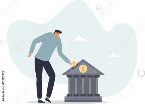 Investment bank financial service to provide invest advisory, wealth management or loan for company, money growth or profit and earning concept. character life .