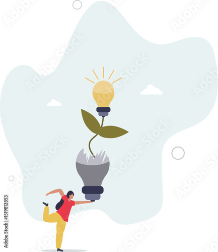Fail to success, aspiration and effort to invent new innovation, learn from mistake or motivation to success.character for design.