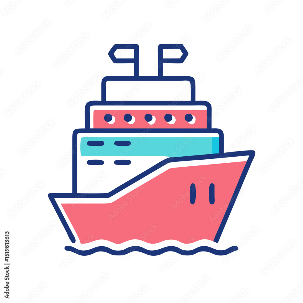 Obraz premium Ship Icon Illustration Vector