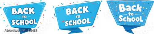 Back to School Vector Banner Design with Confetti for Educational Promotion