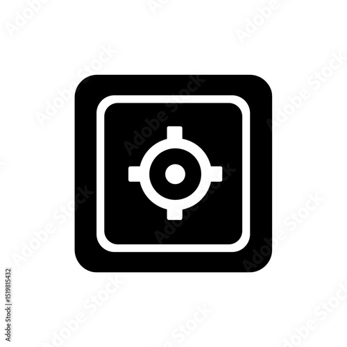 Minimal black safe icon with secure vault symbol
