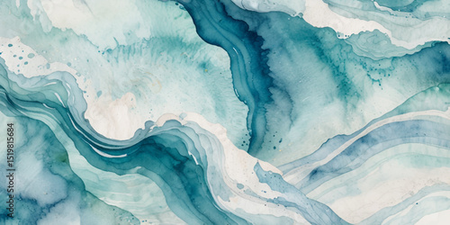 Abstract blue ocean sea surface water wave and curve line background. Vector illustration.	