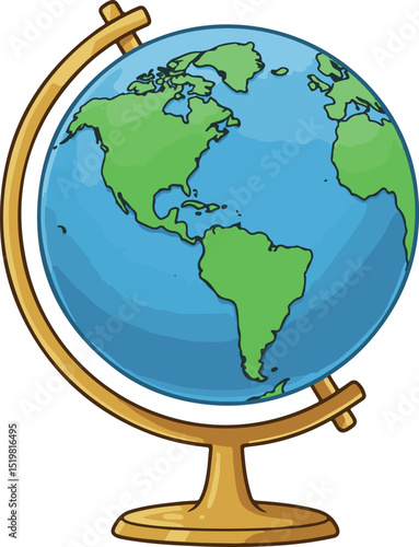 Colorful Vector Globe Clipart for Back to School and Educational Designs