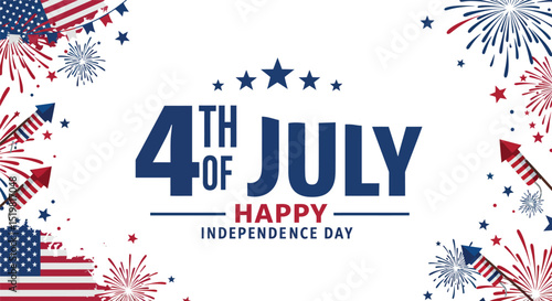 4th of july celebration with fireworks and patriotic decorations