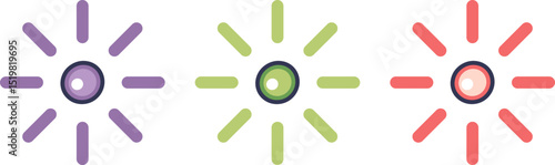 Three colorful radial patterns symbolize chemical signals and molecular interactions.
